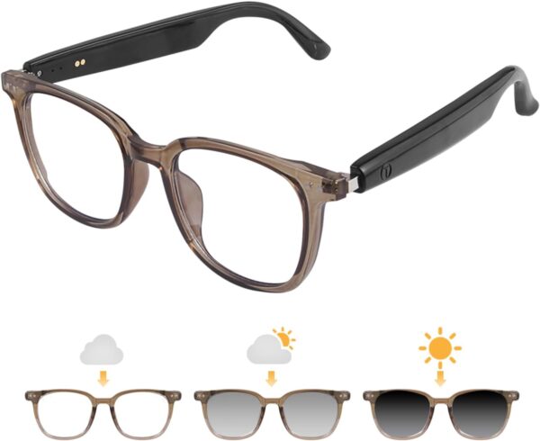 Bluetooth Smart Glasses with Photochromic Lenses & Audio - GS07