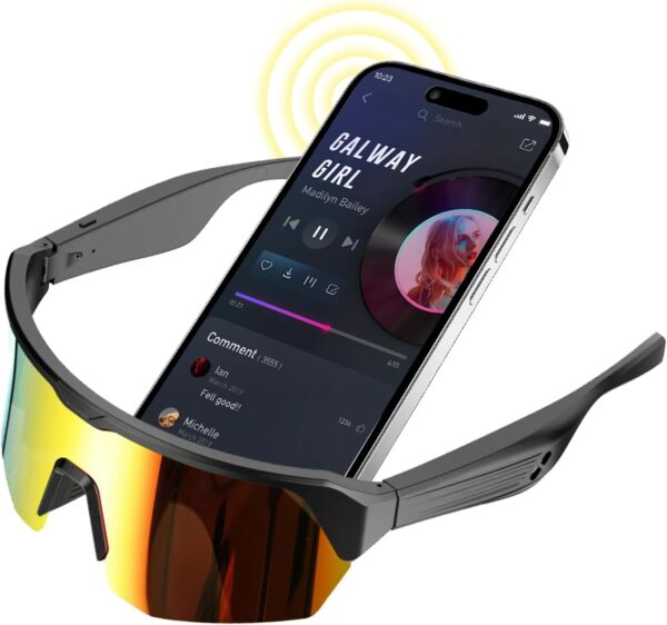 Bluetooth Cycling Glasses with Polarized Lenses - Sports Smart Sunglasses