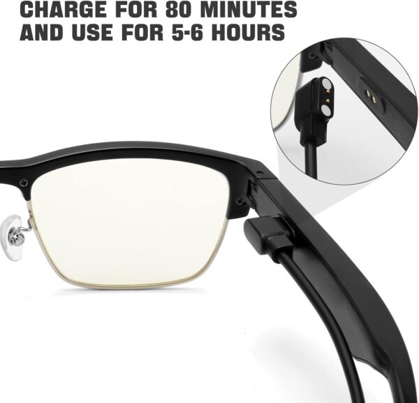 Smart Glasses | Blue Light Filtering & Polarized Sunglass 2 Pairs of Lenses - Image 4