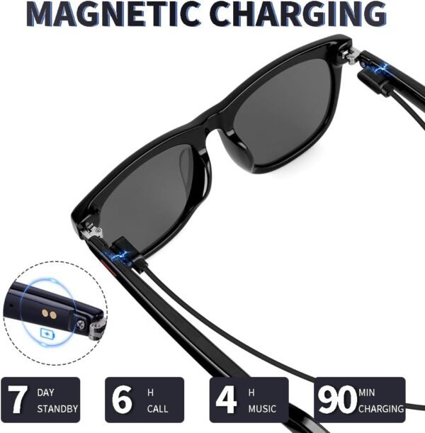 Smart Glasses E1O - Bluetooth Sunglasses with Auto Power and 7-Day Battery - Image 4