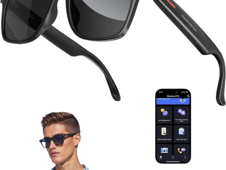 AI Smart Glasses: ChatGPT & Bluetooth Translation, Black