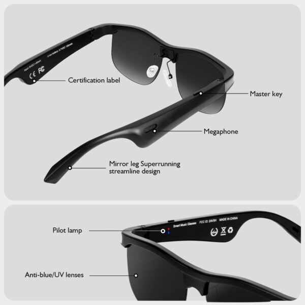 Smart Polarized Sunglasses with Bluetooth Built-in Mic - Image 8