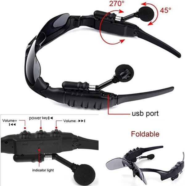 Wireless Sunglasses Smart Glasses - Music Sunglasses with Bluetooth 5.0, Polarized Lenses, and Noise Cancelling - Image 5