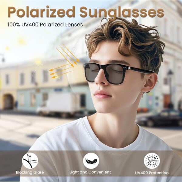 Bluetooth Audio Smart Glasses for Women Men,Polarized Black - Image 5