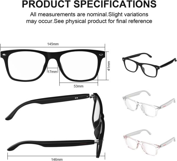 Smart Glasses Auto On/Off with Bluetooth Audio - Clear Frame - Image 7