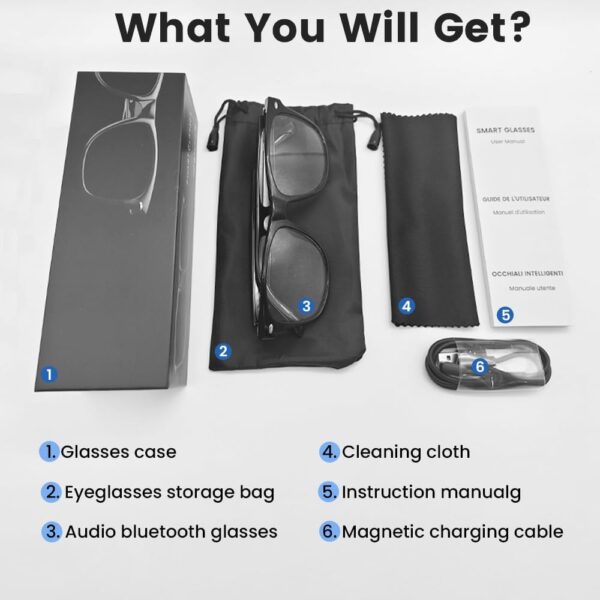 E13C Smart Bluetooth Glasses: Touch Control, Polarized Lenses - Image 7