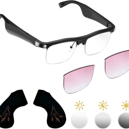 Smart Bluetooth Audio Glasses: 2in1 Photochromic & Blue Light Protection