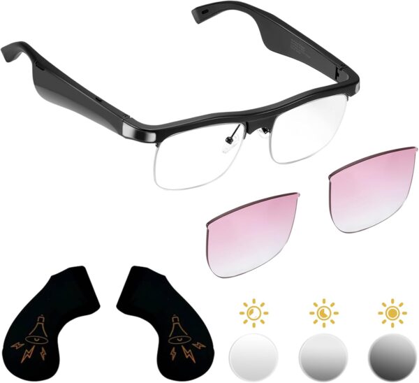 Smart Bluetooth Audio Glasses: 2in1 Photochromic & Blue Light Protection