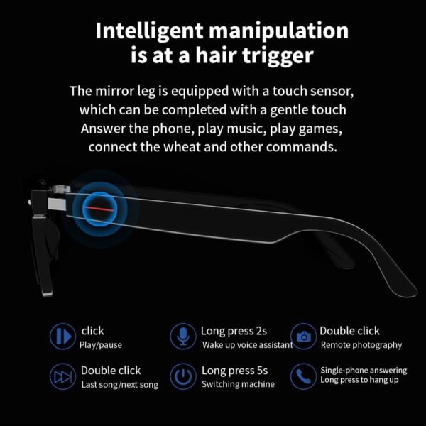 Ai Smart Translation Glasses Simultaneous Interpretation and Black - Image 2