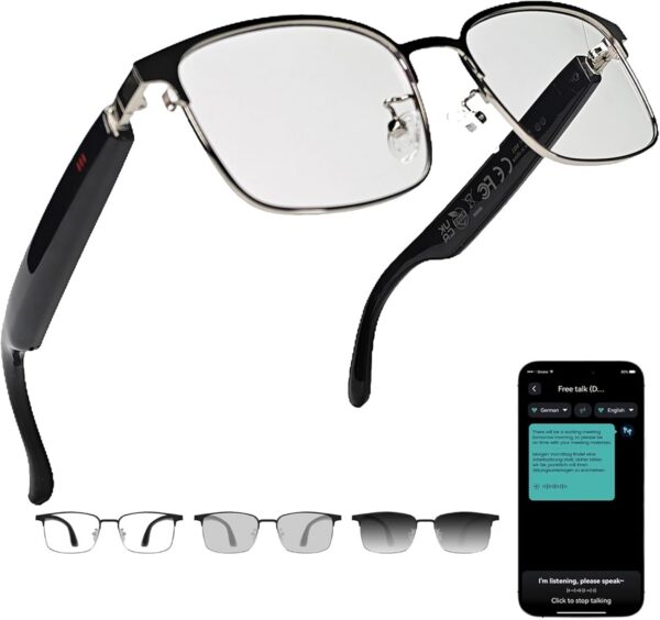 AI Translation Smart Glasses: 140 Languages & Auto-Changing Lenses