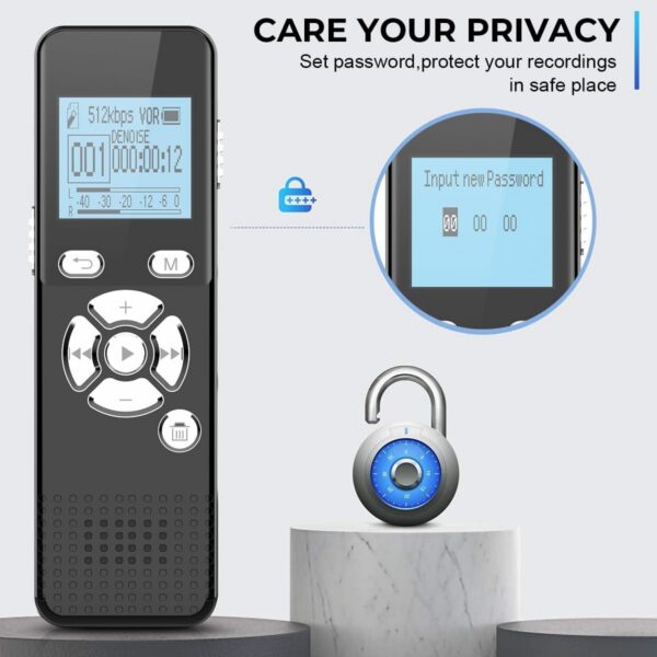 Digital Voice Recorder 72GB - 5300 Hours Recording - Image 6