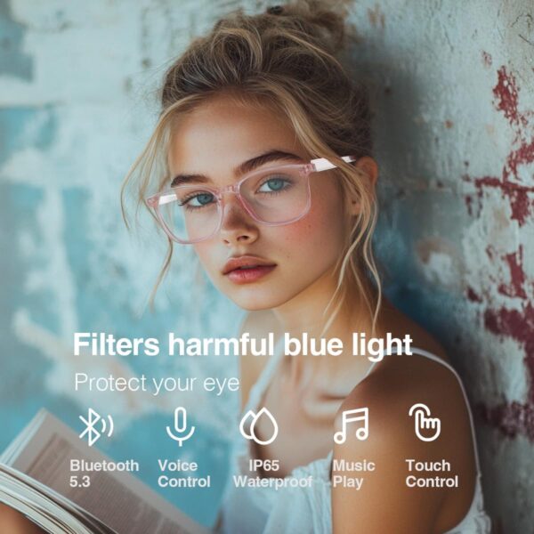Women's Bluetooth Anti-Blue Light Smart Glasses - Music, Calls, Eye Protection - Image 6