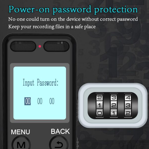 aiworth 136GB Voice Recorder - 45H Battery, Password Protection - Image 5