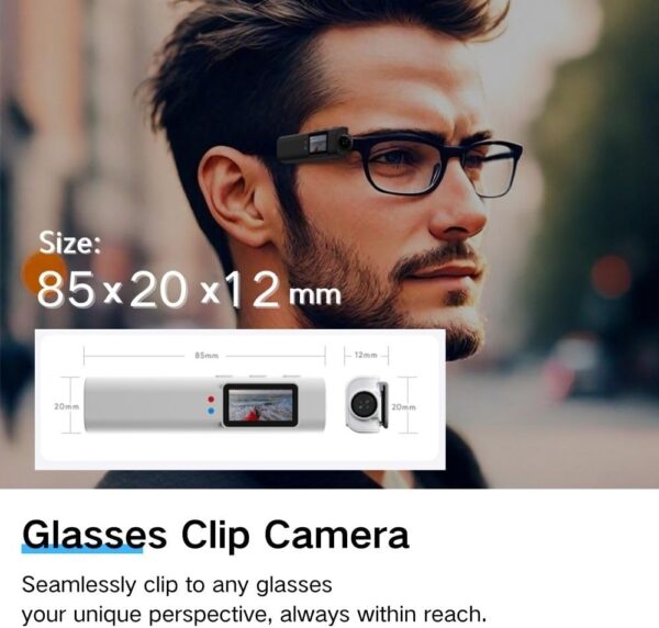 2.7K Ultra-Light Head Mounted Sports Camera - 21g Glasses-Compatible Action... - Image 2