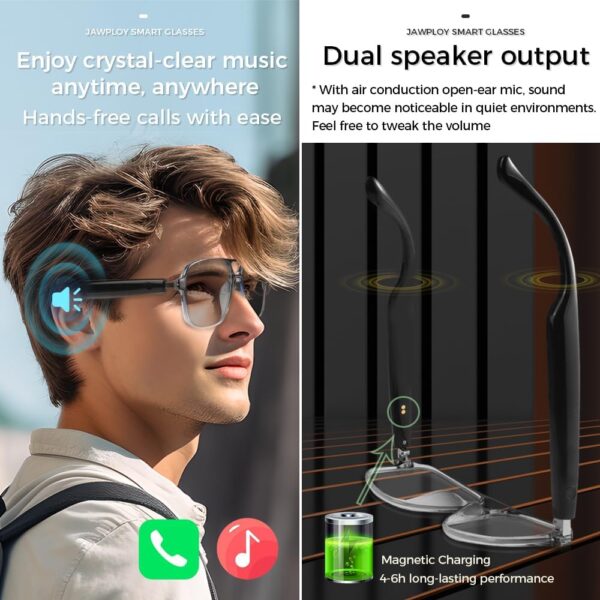 Jawploy Smart Glasses: Bluetooth Audio with Blue Light Protection - Image 4