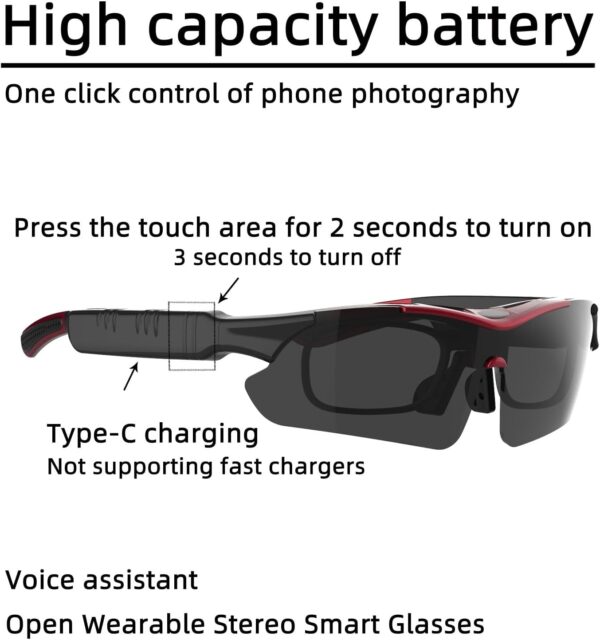 Bluetooth Smart Glasses with UV400 Protection & Stereo Audio - Image 5