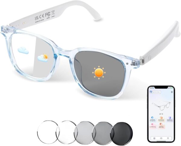 AI Translation Glasses Blue-GS07: Real-Time Translation & Photochromic Lenses