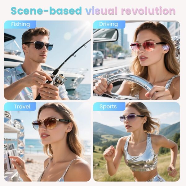 Smart Hall Brown Sunglasses with Bluetooth 5.4 - Auto On/Off - Image 7