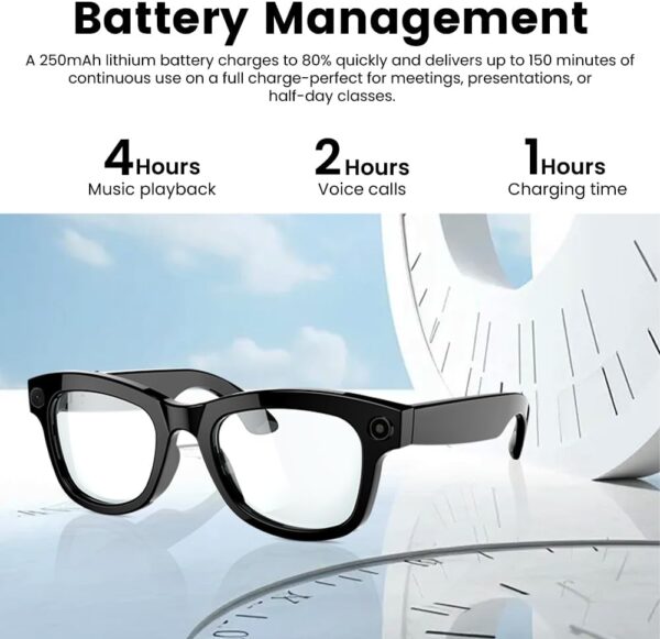 Smart Camera Glasses: 5MP Ultra-Wide HD Video, AI Voice Control - Image 4