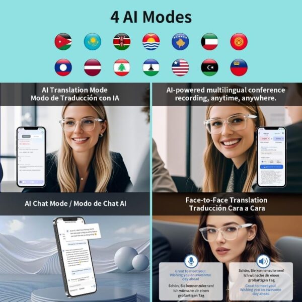 AI Translation Glasses for Women: 165 Languages & UV Protection - Image 4