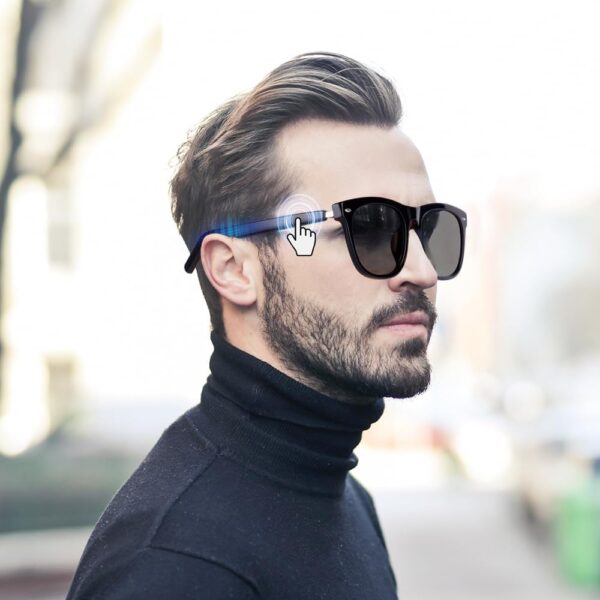 Smart Audio Sunglasses: AAC Speaker, Photo & Music for Large Faces - Image 2