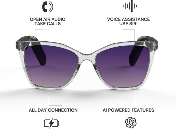 Lucyd Lyte (2025 Version) Smart Glasses for Women Bluetooth Black - Image 2
