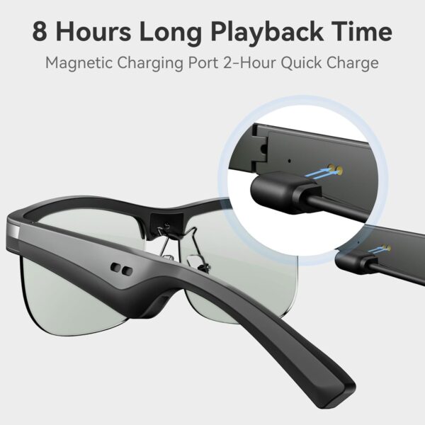 M9 Pro Smart Glasses: Greyish Green Lens, Polarized, Bluetooth - Image 7