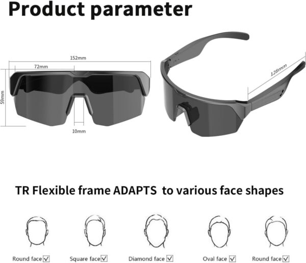 Smart Bluetooth Sports Sunglasses with UV Protection - Image 3