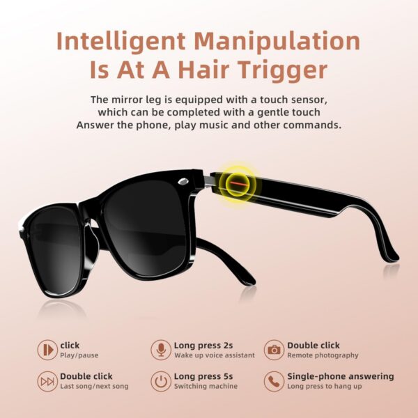 Smart Glasses 5.3 Bluetooth Audio with Remote Control - Image 4