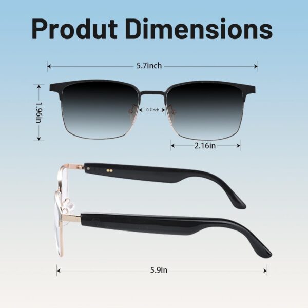 Gold Frame Smart Bluetooth Polarized Sunglasses for Women - Image 6