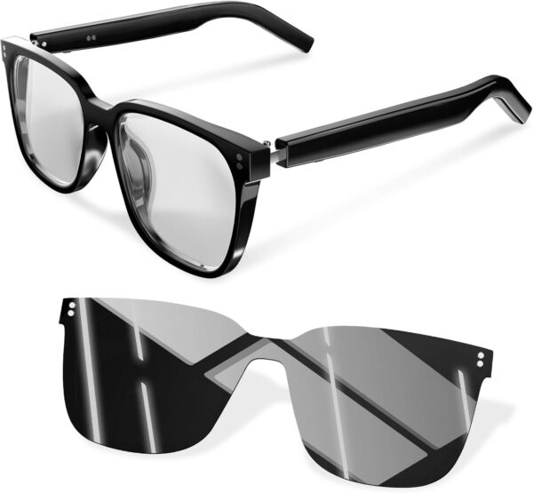 Smart Glasses: Anti Blue Light Bluetooth + Magnetic Clip-On Sunglasses