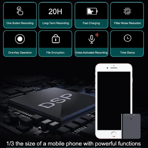 32GB Mini Voice Recorder: 350H Recording & Voice Activation - Image 4