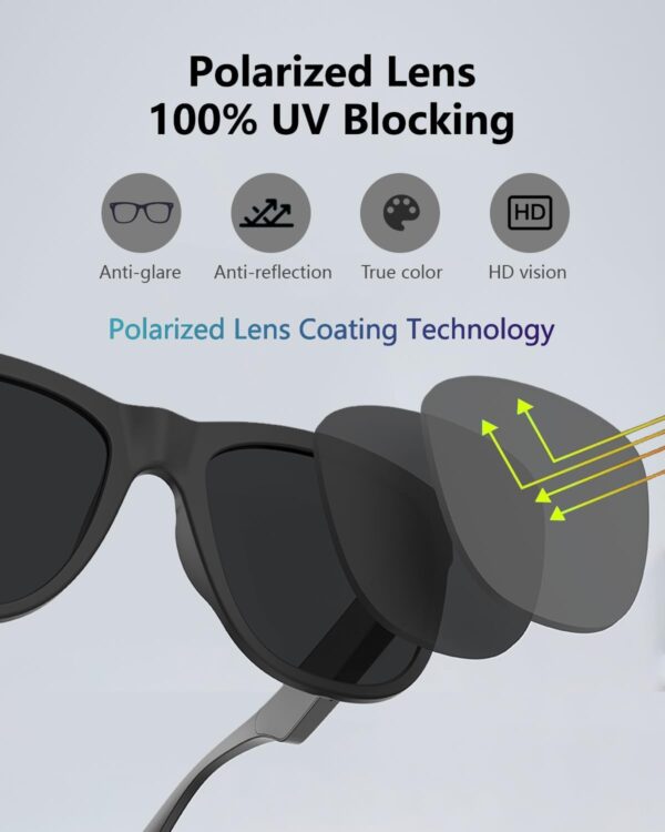 Bluetooth Smart Sunglasses: Open Ear, Bone Conduction, UV Protection - Image 4