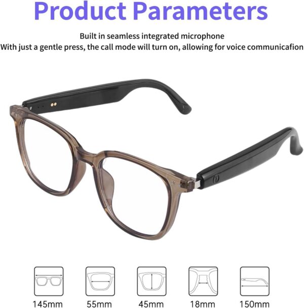 Smart Photochromic Bluetooth Glasses - Open Ear Audio & Voice Control