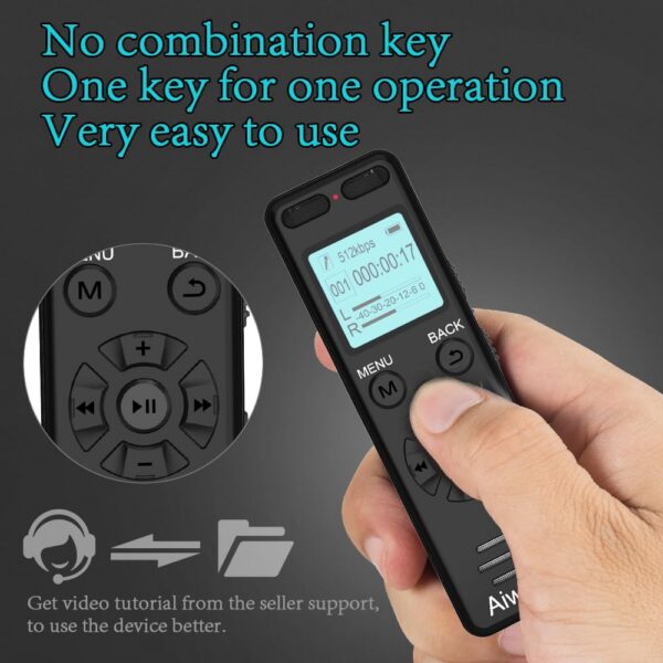 aiworth 136GB Voice Recorder - 45H Battery, Password Protection - Image 8