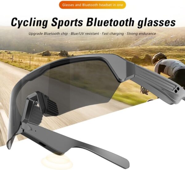 Smart UV Protection Sunglasses with Bluetooth for Men - Gray - Image 3