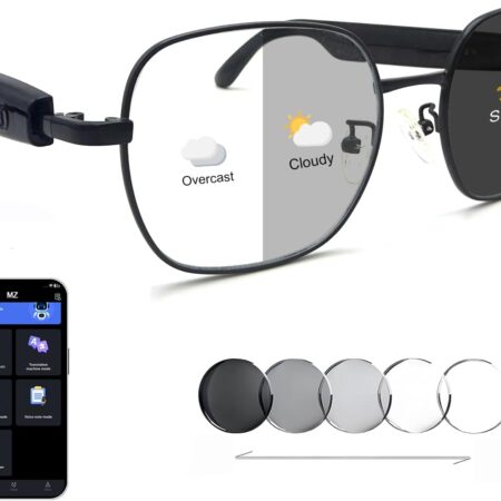 AI Translation Glasses: 164 Languages, Photochromic Lenses, Bluetooth