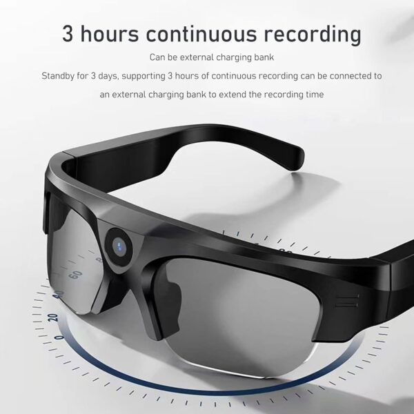 VGEBY Smart Camera Glasses: 2K Video, 48hr Battery, Bluetooth 5.0 - Image 3