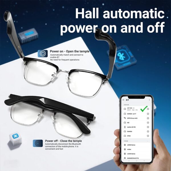 Smart Glasses with Blue Light Filter & Bluetooth Audio - Image 2