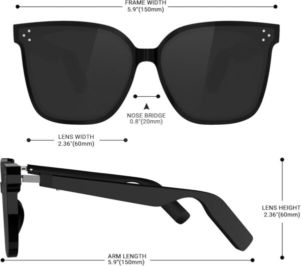 Bluetooth Smart Sunglasses: Open Ear Audio & UV400 Protection - Image 7