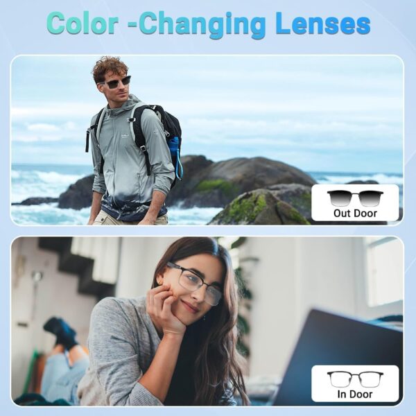 Bluetooth Audio Smart Glasses, Blue Light Glasses for Women Men, Remote... - Image 5