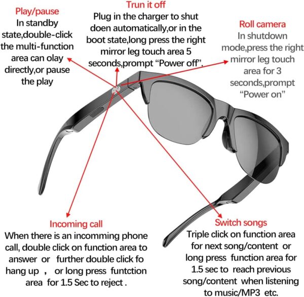 Smart Bluetooth Glasses: Open Ear Design with UV Protection - Image 7