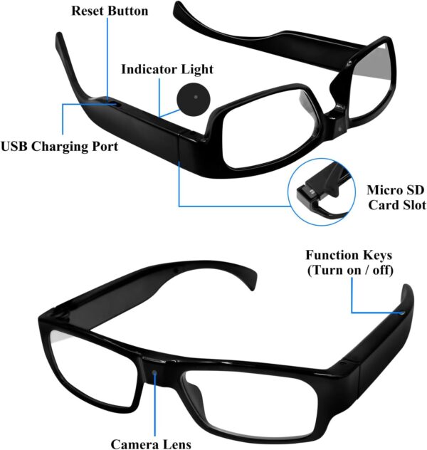 Camera Glasses Outdoor Sport Action 1080P HD Video Glasses - Image 3
