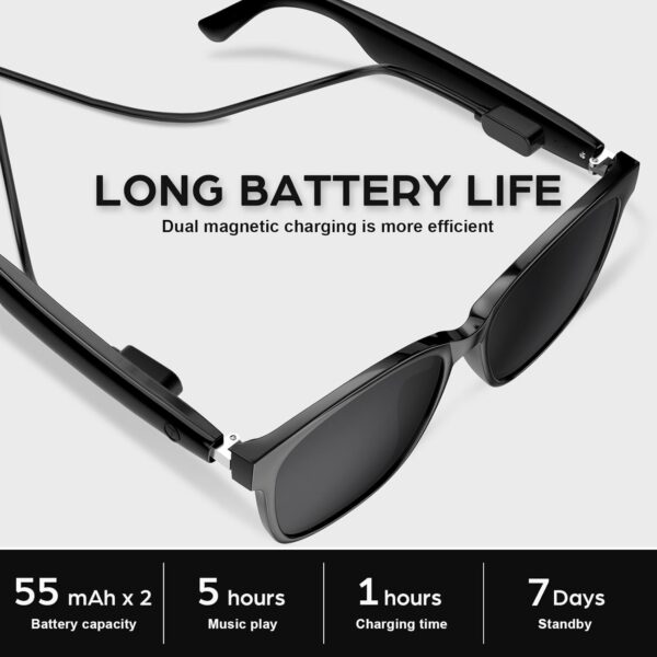 Smart Bluetooth Glasses with Polarized Lenses - Audio Sunglasses - Image 6
