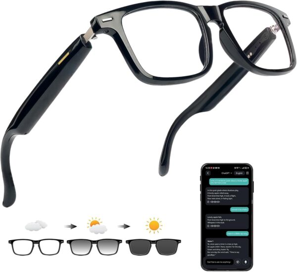 AI Translation Smart Glasses: 150 Languages, Chat GPT, Bluetooth 5.4