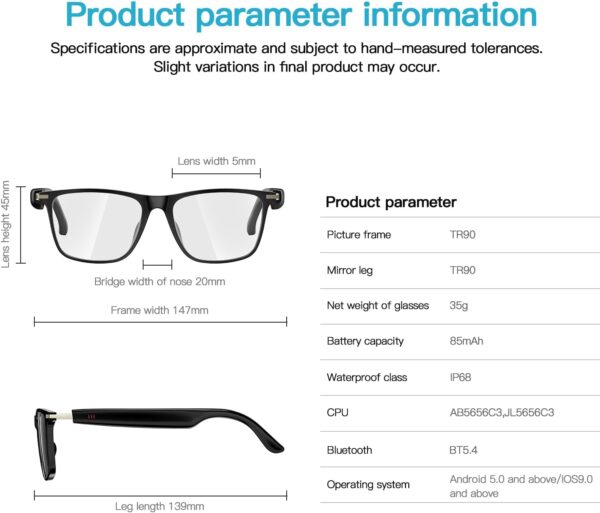 Smart Glasses: Open Ear Design, IP67 Waterproof, Bluetooth 5.4 - Image 5