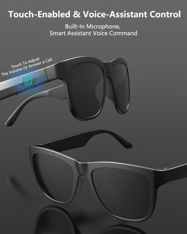 Bluetooth Smart Sunglasses: Open Ear, Bone Conduction, UV Protection - Image 3