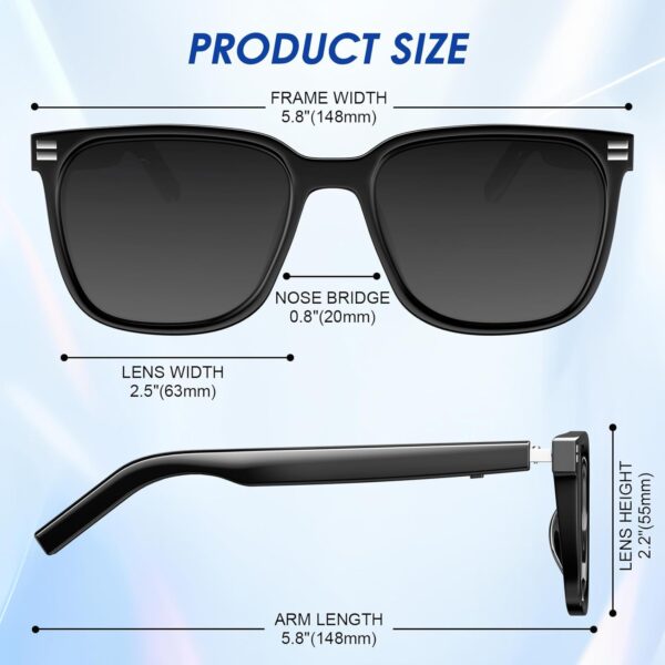 Smart Glasses - Anti Blue Light & Photochromic Bluetooth Sunglasses, UV... - Image 2