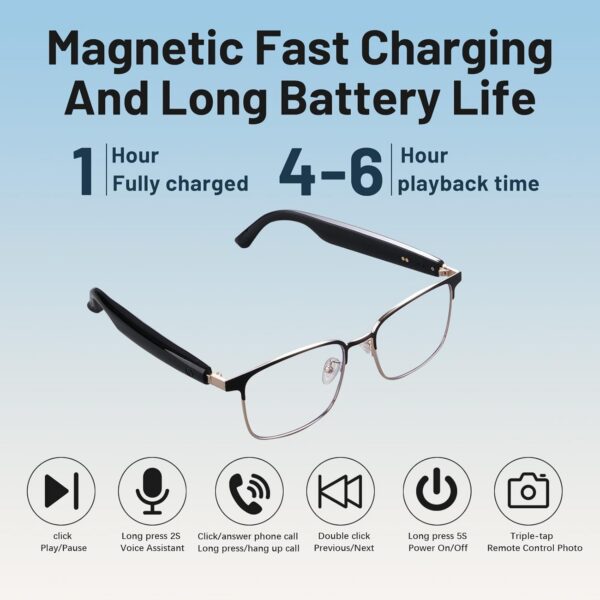 Gold Frame Smart Bluetooth Polarized Sunglasses for Women - Image 7
