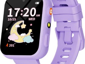 BIGGERFIVE Kids Smart Watch: Dual Cam, Games & Learning in Lilac